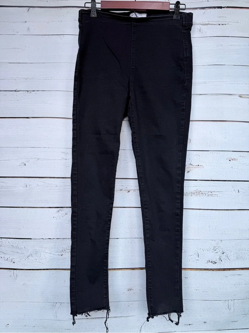 Free People High-Waisted Raw Hem Skinny Jeans Pull-On Jeggings Size 29 #57